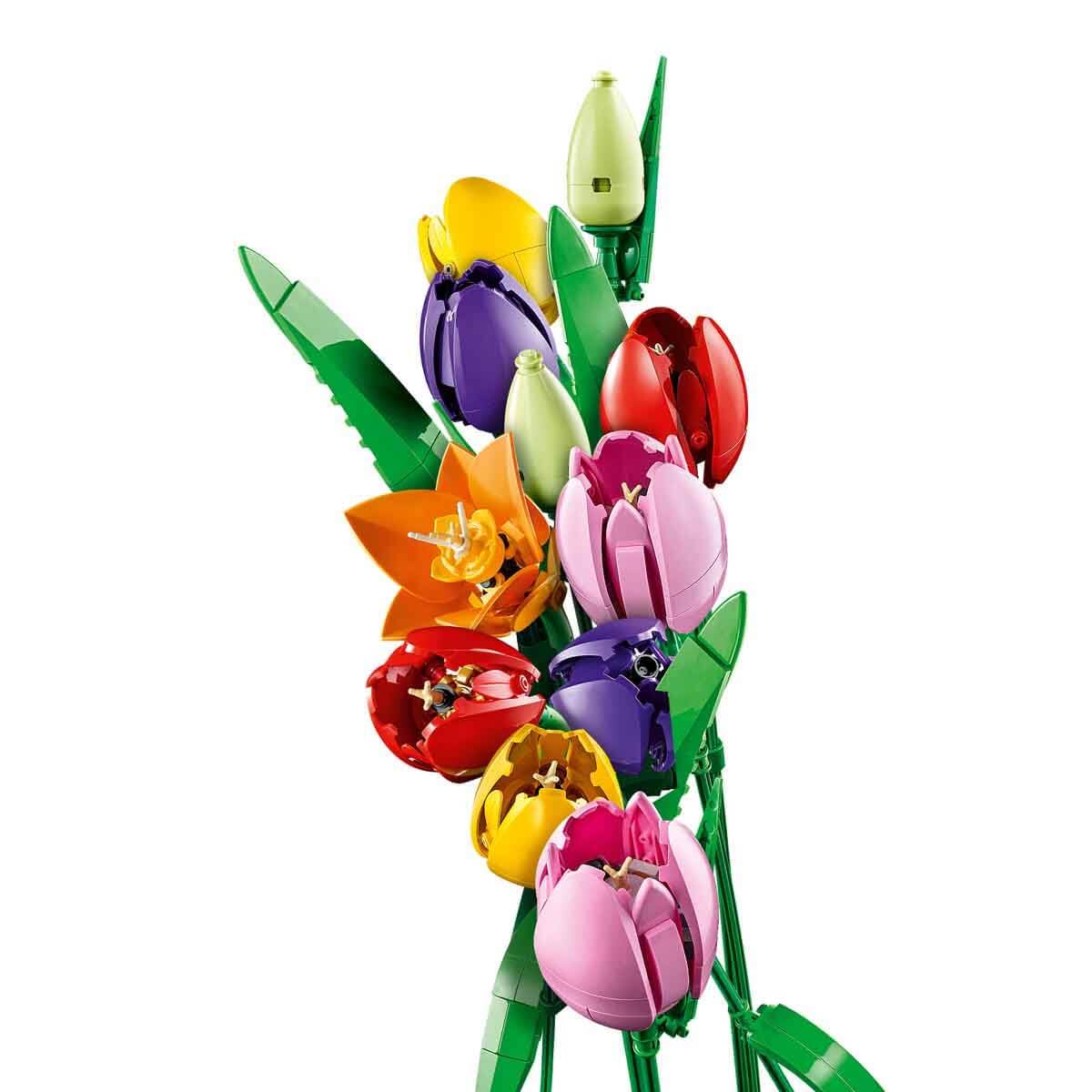 LEGO Botanicals Le Bouquet de Tulipes - Set de Construction pour Adulte avec Fleurs Artificielles - 14 Tulipes dans 5 Couleurs - Décoration pour la Maison ou la Table - Cadeau DIY pour Femme 11501