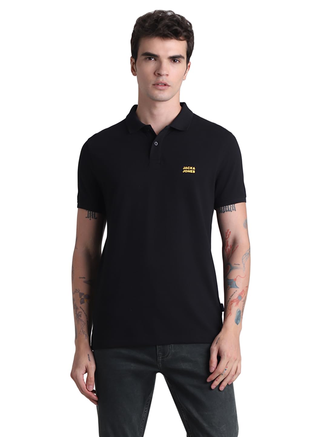 jack & jones Men Cotton Solid Slim Fit T-Shirt-picture-34