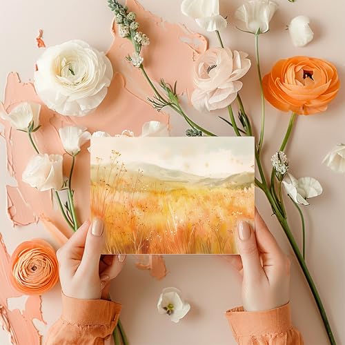 SLAPAFLIFE Blank Cards with Envelopes All Occasion,Whimsical Watercolor illustration Design Blank Greeting Cards 4x6,40Pack -Blank Greeting Cards,Note Cards with Matching Peel-and-Seal Rustic Envelopes - Thumbnail 6
