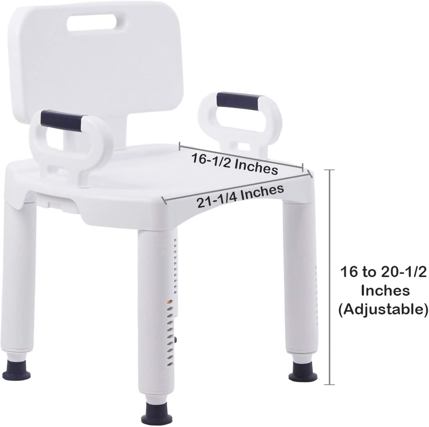McKesson Bath Bench with Removeable Back, Plastic Frame, Lightweight, Adjustable, 350 lbs Weight Capacity, 1 Count
