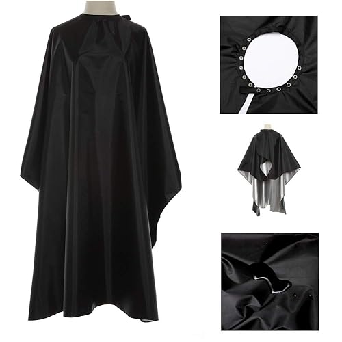 Miniatura 4 de Capa de peluquería profesional impermeable de nailon con cierre a presión y juego de peine para el cabello