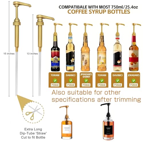 3pack coffee syrup pump compatible with toran i davinci jordans skinny syrups - toran i syrup pump dispenser fits 254 oz750ml bottles for coffee flavoring syrups teas snow cones smoothies