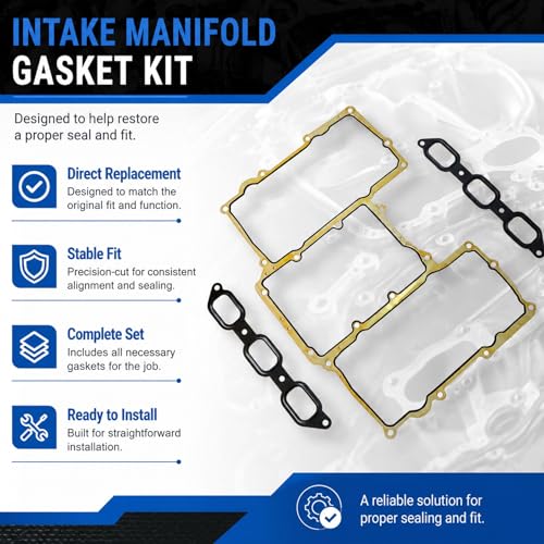 Image of Intake Manifold Gasket Kit Compatible with 2013-2020 Jaguar XJ XF F-Type XE F-Pace, Fit for Land Rover 3.0L V6 Supercharged, Replaces LR041680 C2Z17248 C2Z17249