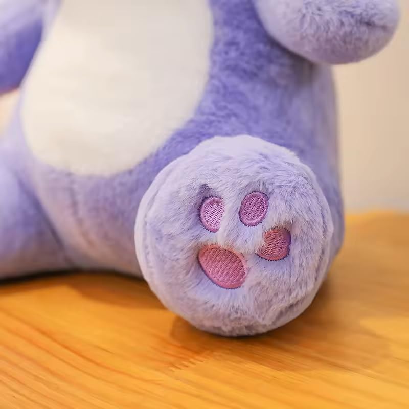 Image of Gifts for Kids Hoodie Teddy Bear, Hugging Plush Squishy Pillow Toy, Stuffed Animal Cute Cross Dressing Bear Plush Toy in Playing for A Kids Red Hoodie Toys for Newborns Purple Stitch 50 cm