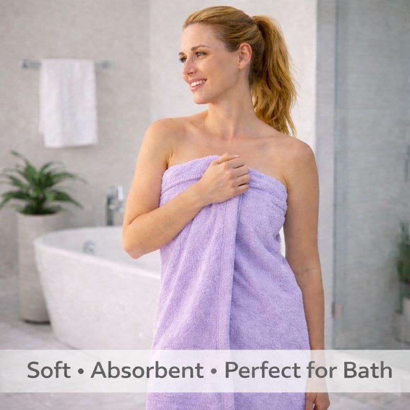 Image of Fitness Mantra Cotton Bath Towel 650 GSM | Heavyweight, Soft & Absorbent | Quick Dry | Large 30 x 60 Inch Towel for Daily Bath Use | 1 Peace| Purple|