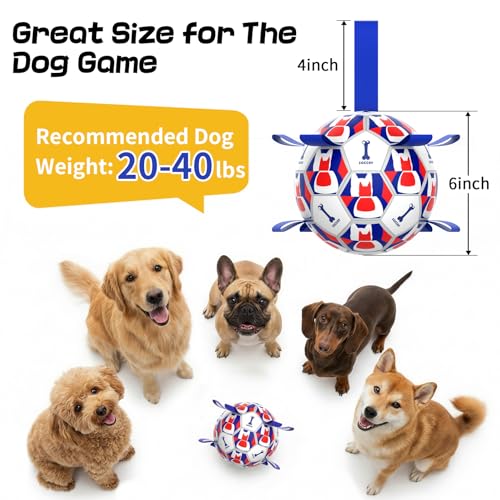 Image of Dog Soccer Ball with Straps, 6 Inch for Small and Medium Dogs, C