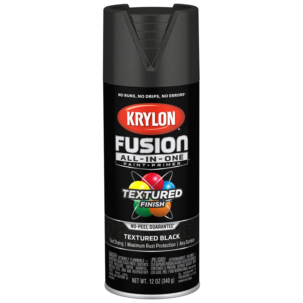 6-Pack of 12 oz Krylon K02776007 Black Fusion All-In-One Paint & Primer Spray Paint, Textured