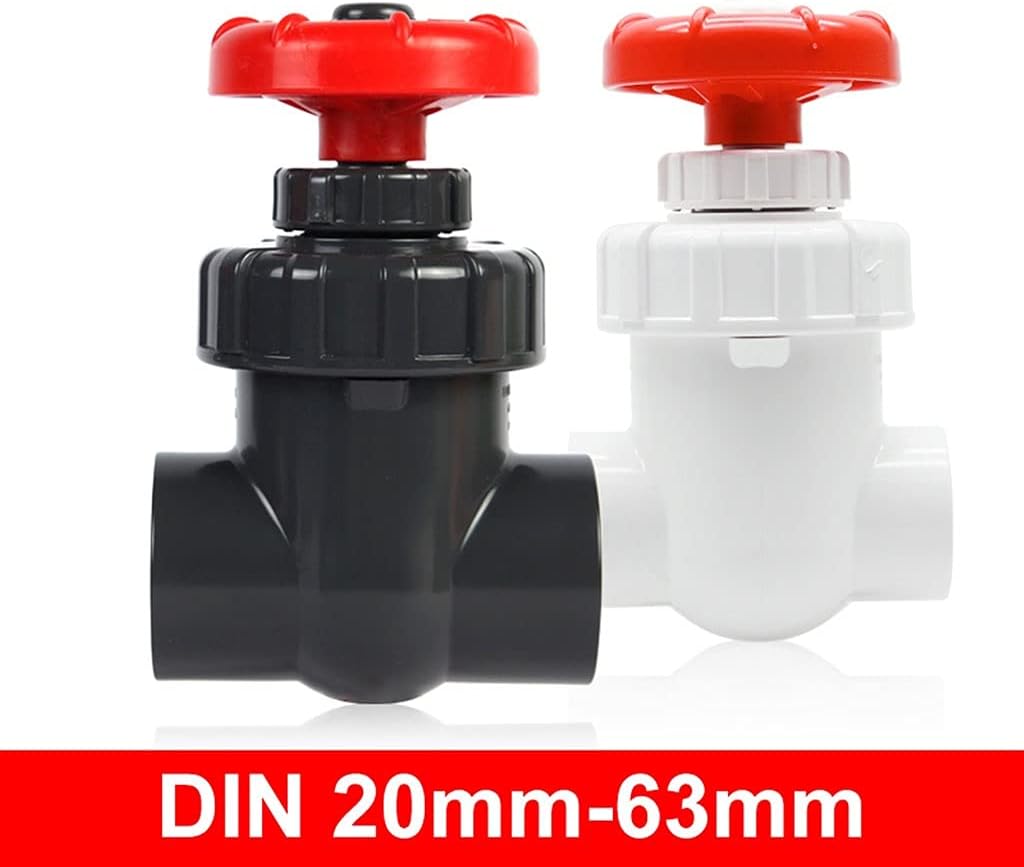 Isolation Valve, 1pcs 20/25/32/40mm Valve, UPVC Gate Valve Precision Flow Control PVC Sluice Valves Valve(White,20mm DN15)