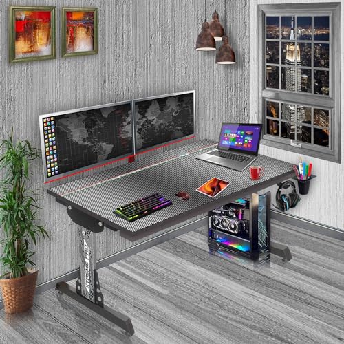 Image of Xtreme PRO Direct Theme Printed Computer Desk for Gaming, Work & Study. Large for PC, Dual Monitors, iMac, and Laptops. Metal & Engineered Wood. Black Stand Desk. 4 Feet-XPB4 (XPB4-ITALIAN Grid)