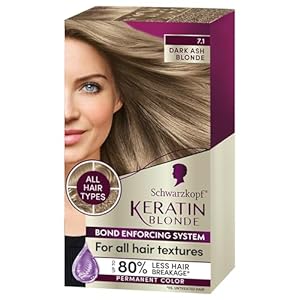 Schwarzkopf Keratin Color Permanent Hair Color, 7.1 Dark Ash Blonde, 1 Application – Professionally Inspired Permanent Hair Dye, for up to 80% Less Breakage vs Untreated Hair and up to 100% Gray Coverage