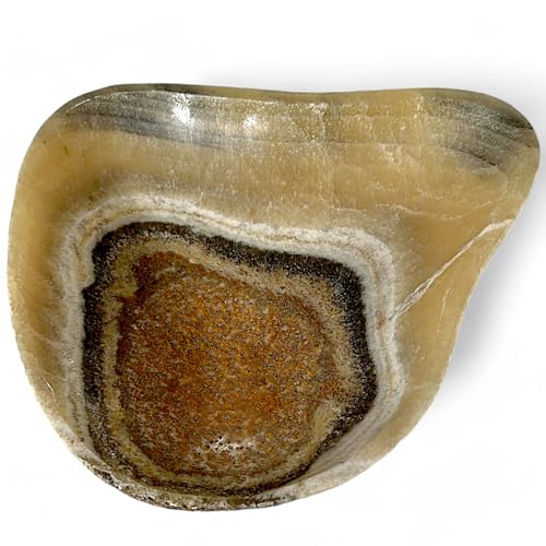 Cuenco decorativo de ónice marrón con sofisticado diseño italiano L 24 cm 3