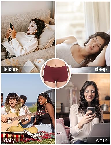 Image of Molasus Womens Cotton Boy Shorts Panties Ladies High Waisted Full Coverage Stretch Underwear Multipack(Regular&Plus Size)