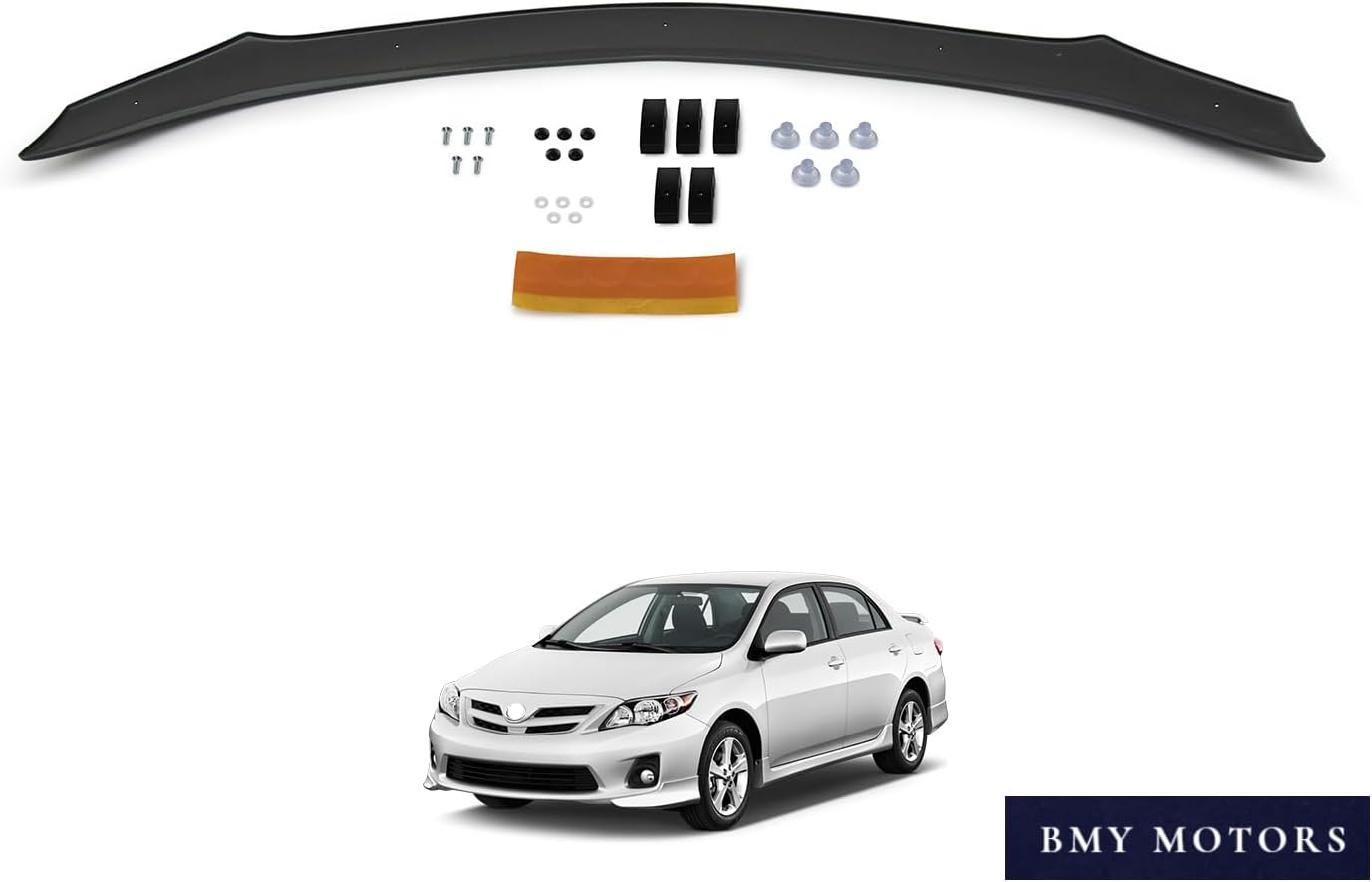 BMY Hood Deflector/Front Bug Shield Compatible for Toyota Corolla 2008-2013 Hood Guard Bonnet Protector | Particles & Bug | Car Accessories