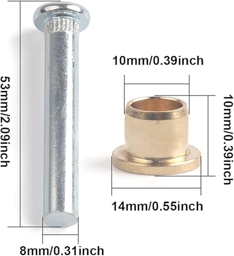 Miniatura 8 de Kit de reparación de bisagra de puerta de automóvil - Kit de reparación de bisagra de puerta Kit de buje de pasador de bisagra de puerta para