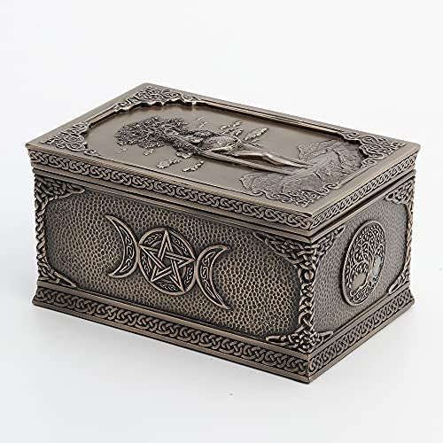 Veronese Design 3 3/8 Inch Tall Nature Goddess Mother Earth Gaia Rectangular Trinket Box Cold Cast Bronzed Resin Sculpture Greek Roman Celtic Norse Collectible Home Decor #TOP7