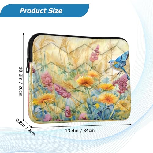 Funda para portátil de 13-14 pulgadas con diseño floral miniatura 3