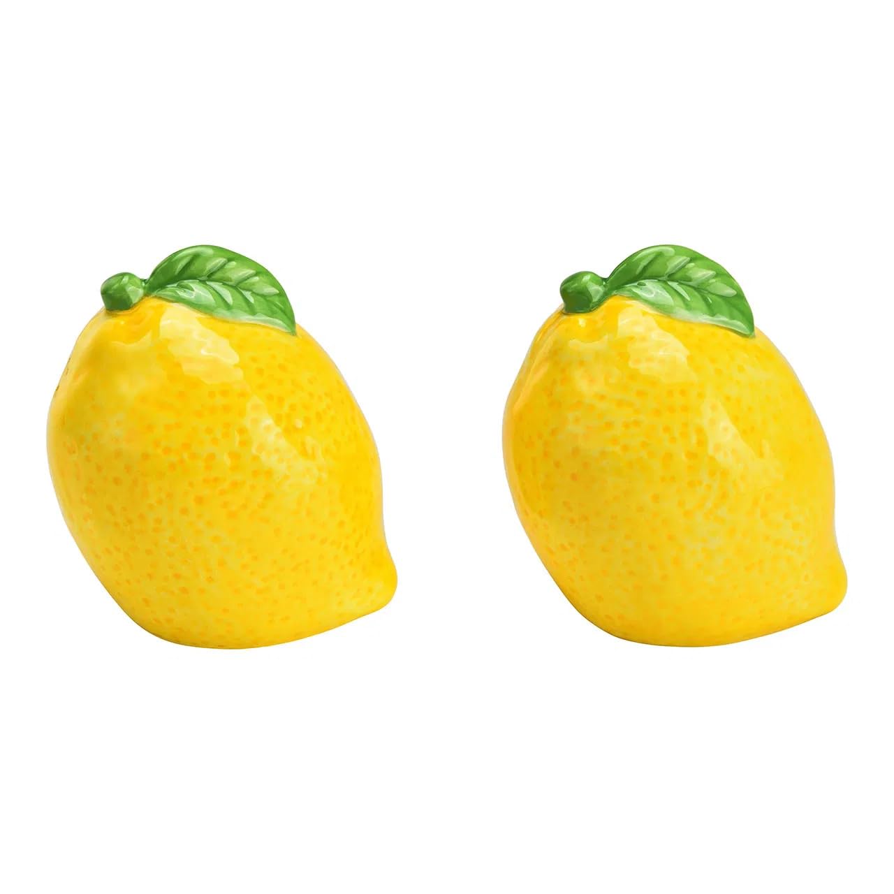 Salz- und Pfefferstreuer Zitrone 2er-Set aus Keramik (6x7x6cm) – Gelbe Zitronen Gewürzstreuer für mediterrane Tischdeko, Lustiges Küchenzubehör & Sommer Deko Geschenk