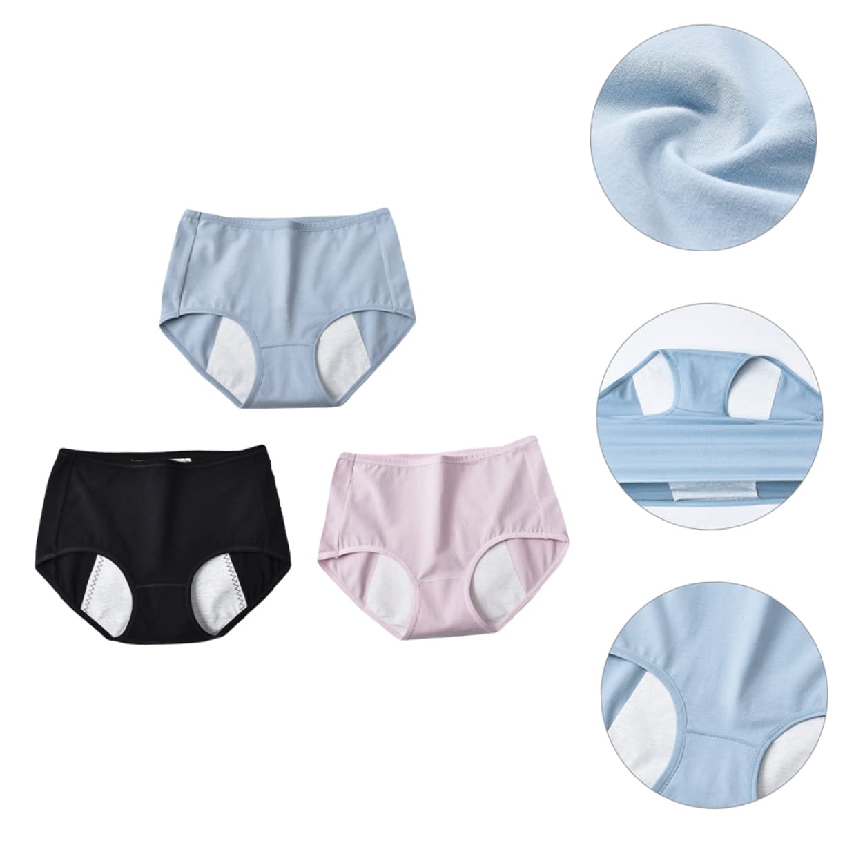 SHERCHPRY 6 piezas de pantalones fisiológicos para mujer, bragas menstruales, bragas a prueba de fugas, pantalones de menstruación