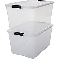 Iris Ohyama Scatole Portaoggetti in Plastica con Coperchio, 45L