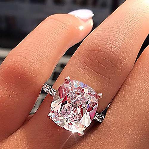 Classic Four Prong White Cubic Zirconia 4 Carat Princess Cut Cubic Zirconia CZ Silver 925 Wedding Engagement Ring2