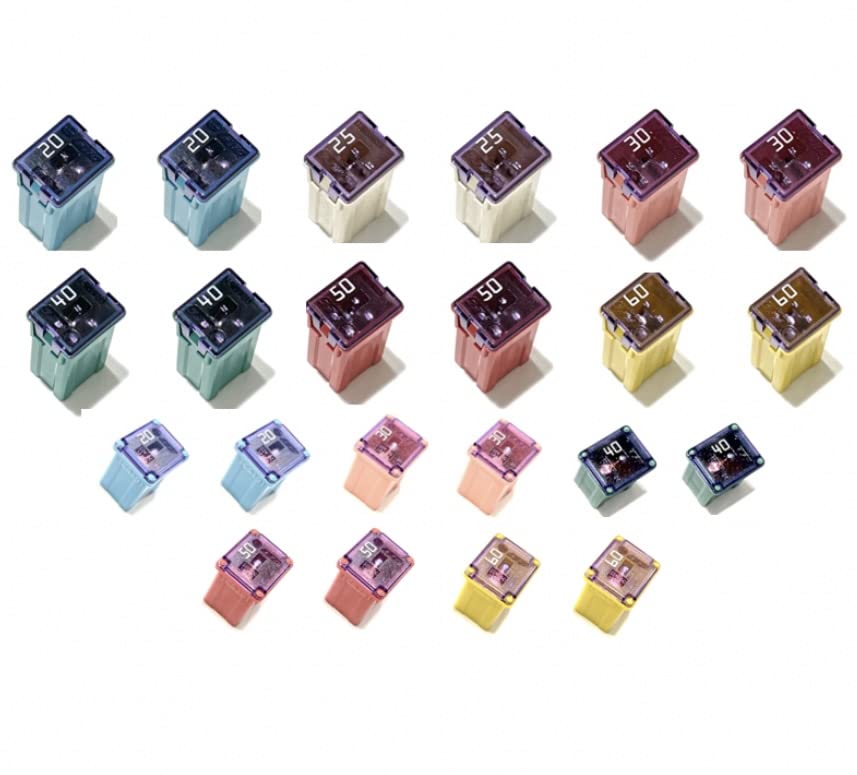 EDS Multi Pack - 22 Fuses - 2 Each J Case and Mini J Case - Perfect Replacement for Automotive Fuse Replacement Cars Trucks etc.
