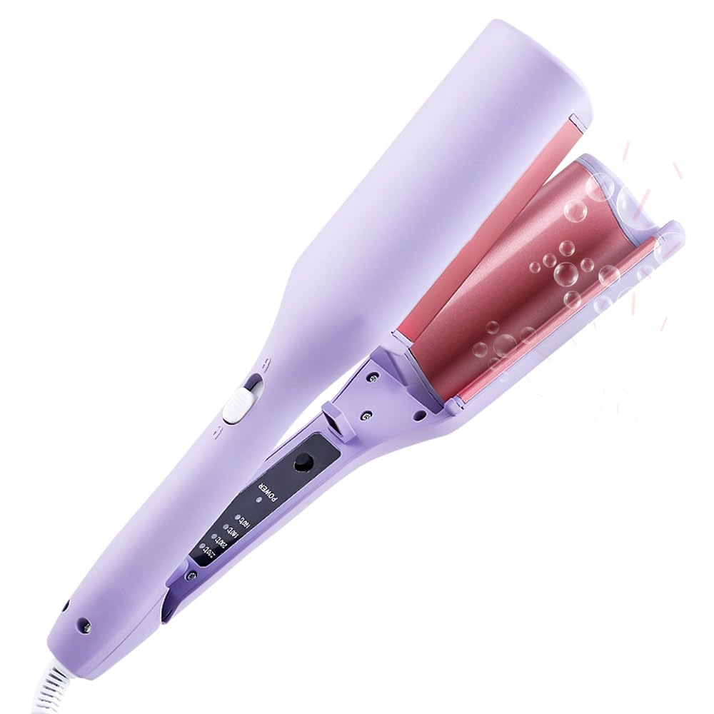 Fer à Onduler, 32mm Fer à Friser, F-er à Onduler Wavy avec 4 Réglages de Température, Beach Waves pour les Cheveux Courts/Moyens/Longs