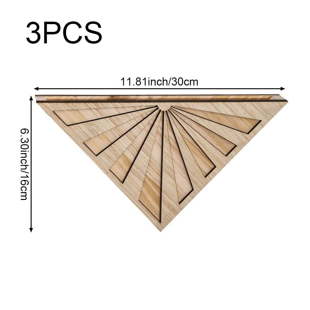 Lot De 3 Jardinières Triangulaires Murales en Bois – Pots De Fleurs Suspendus pour Jardin Vertical avec 3 Motifs Sculptés Uniques pour Intérieur Extérieur
