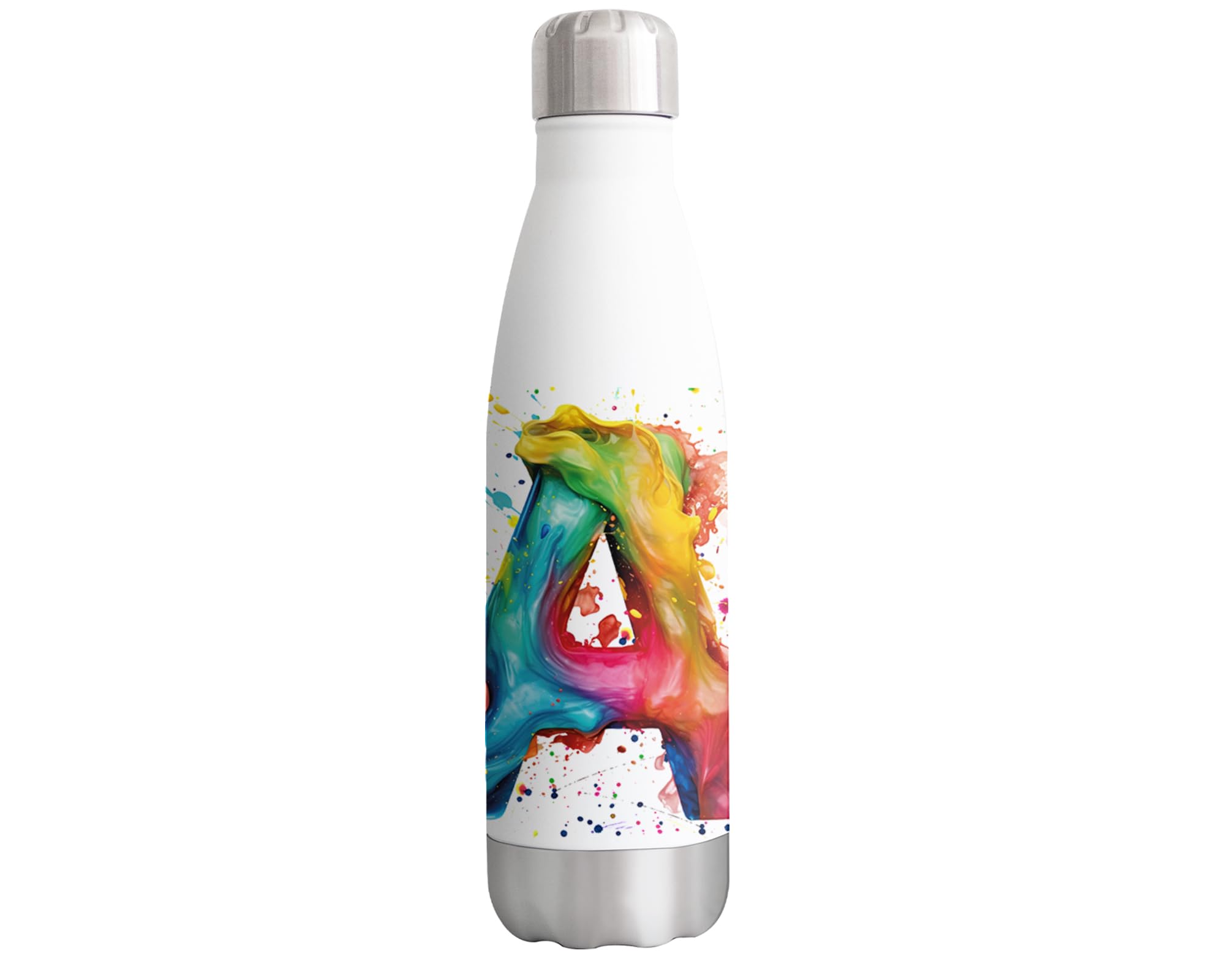 Vixar Letter A Alphabet Monogram A Watercolour Bottle double Wall insulated Stainless steel sport Drinks 500ml