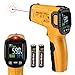 PREXISO Termómetro infrarrojo, Pistola de temperatura láser digital -50°C a 550°C, dispositivo de medición de temperatura sin contacto con pirómetro IR con iluminación LCD (Termómetro no humano)