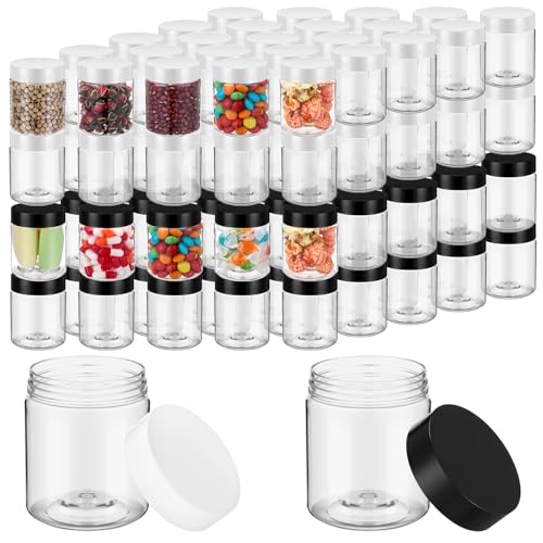 Meanplan 100 Pcs 4 oz Plastic Jars with Lid Mini Mason Jar, PP