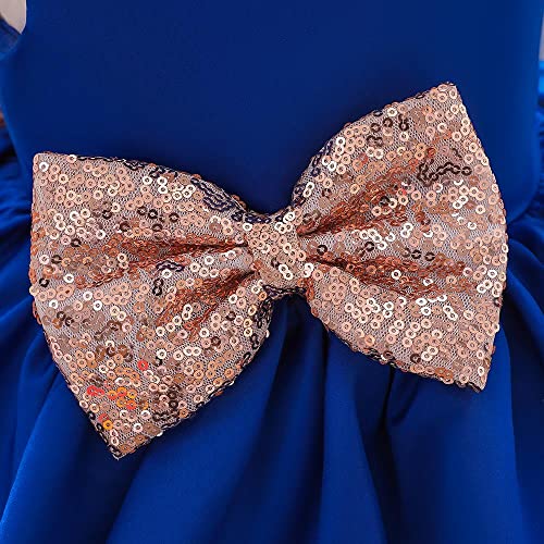 Dressy Daisy Toddler Girls' Special Occasion Dresses Wedding Flower Girl Tiered Dress Ball Gown With Headband Size 2T 3T, Royal Blue #TOP3