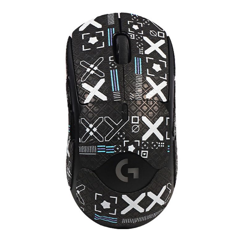 SEEFY Anti-Slip Tape Compatible With Logitech G PRO X Superlight 2 Wireless Gaming Mouse, Sweat Absorption Sticker, All-inclusive Coverage (Black Printing)