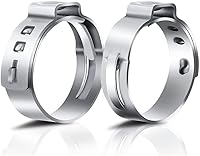 Vista 1 de 50 abrazaderas de manguera de oreja única de 0.236 a 0.276 pulgadas, abrazaderas de crimpado de oreja, abrazaderas de abrazadera de manguera