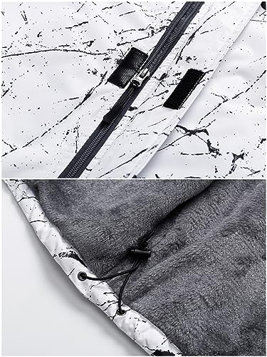 Pursky Men's Waterproof Ski Jacket Winter Snow Coats Fur Hooded Raincoats Parka 7