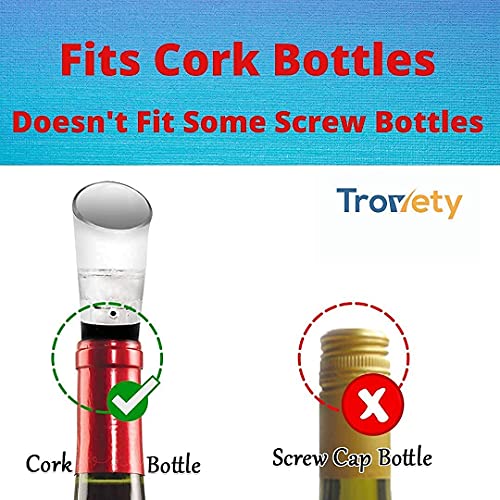 Trovety Aerators For Wine – 2-In-1 Diffuser Oxygenator And Pouring Dispenser For Enhanced Smoother Flavors Of Red Wines – Silicone Aeration Breather (2 Pack Wine Aerator Pourer) #TOP2