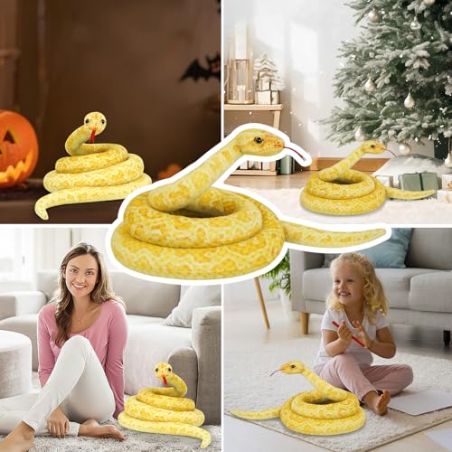 AYSYR Schlange Kuscheltier Große Baumwolle für Kinder - Kuscheltier Schlange Emulation,Schlangen Kuscheltiere für Jungen Mädchen,Snake Prank Requisiten,Schlangen Spielzeug(200 cm/78.7 in)