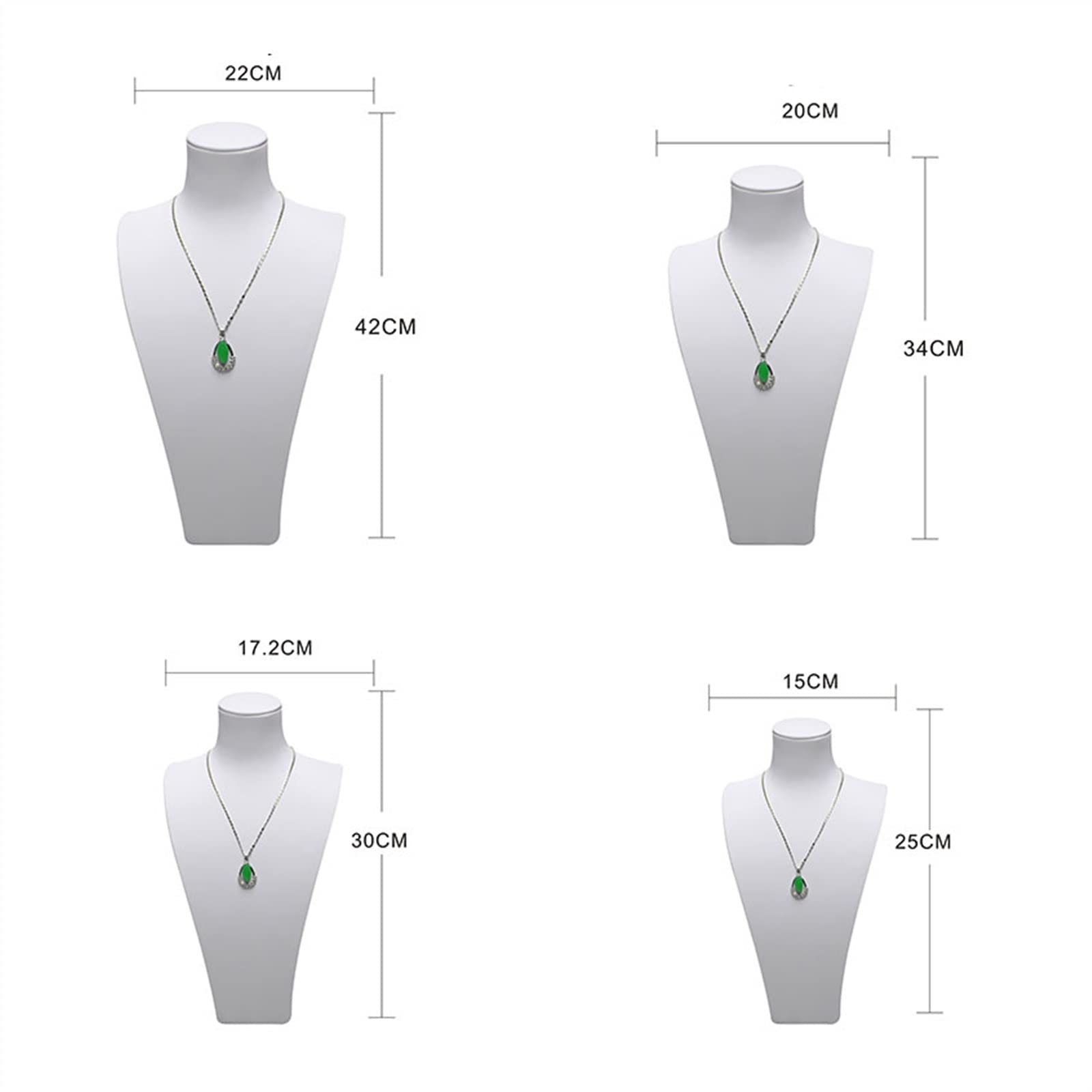 Support pour organisateur de bijoux Bijoux en cuir blanc buste collier présentoir salon professionnel porte-bijoux collier affichage buste 3D collier organisateur bijoux présentoir Collier Présentoir(
