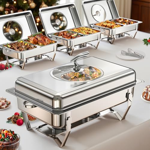 9QT Rectangular Chafers with Glass Lid