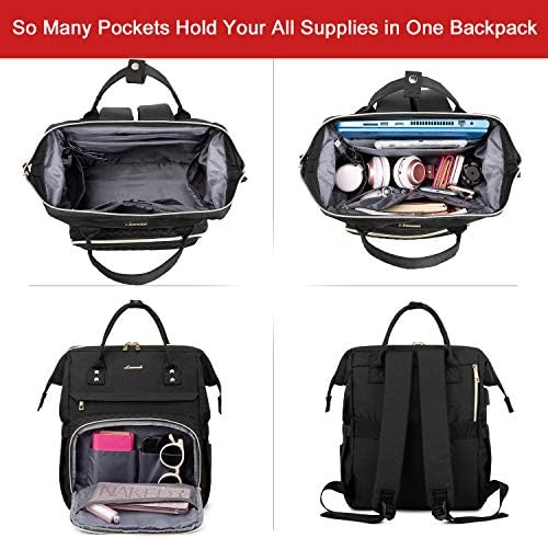 LOVEVOOK Laptop Backpack for Women Fashion Business Computer Backpacks Travel Bags Purse Student Bookbag Teacher Doctor Nurse Work Backpack with USB Port Fits 15.6-Inch Laptop, Black 2 LOVEVOOK Laptop Backpack for Women Fashion Business Computer Backpacks Travel Bags Purse Student Bookbag Teacher Doctor Nurse Work Backpack with USB Port Fits 15.6-Inch Laptop, Black