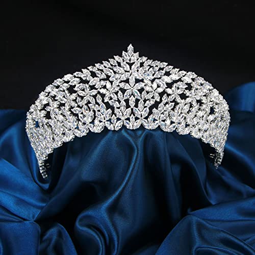 Elegant Zirconia Crown for Women – Adjustable Silver Pageant Crown for Quinceañera, Wedding, Birthday, Prom – Bridal Hair Accessories by QXMYOO - Image 6