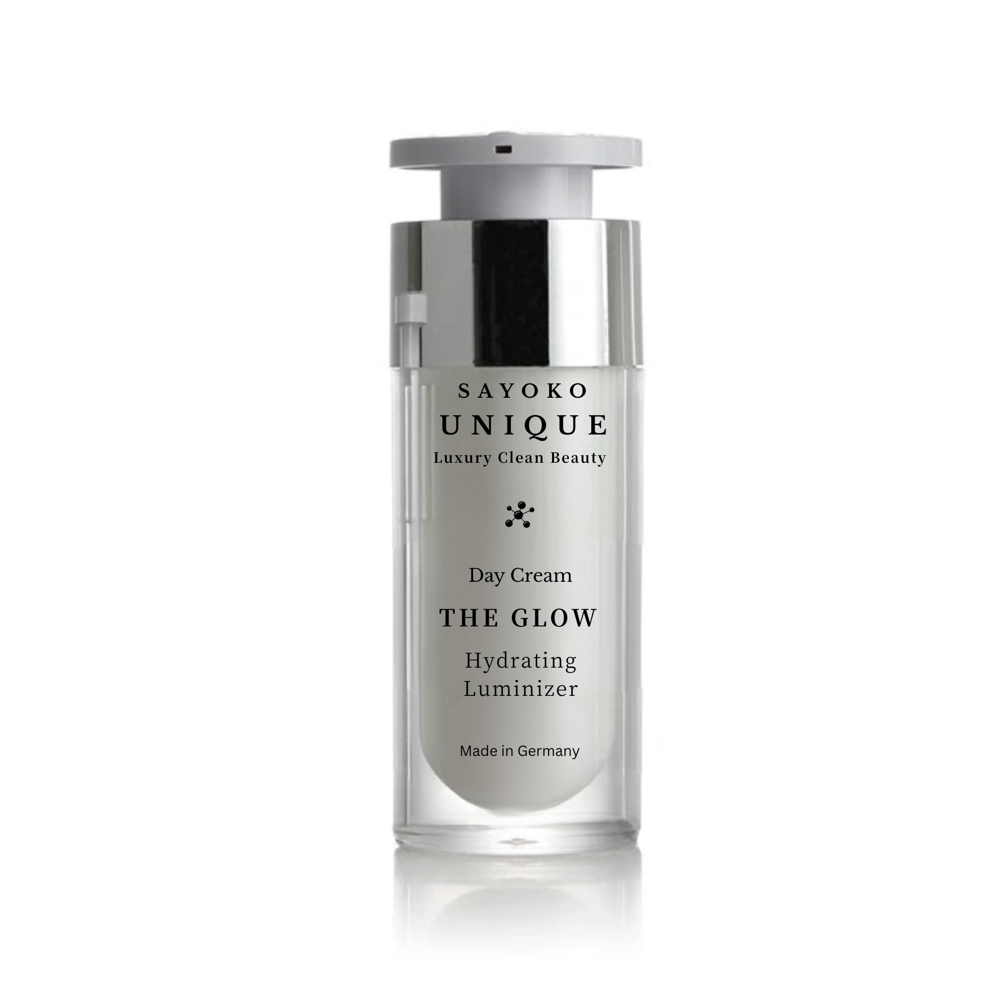 The Glow Hydrating Luminizer | Crema facial vegana con aloe vera, triple ácido hialurónico y Reishi – Hidratación y brillo para piel seca – Cuidado de día Clean Beauty
