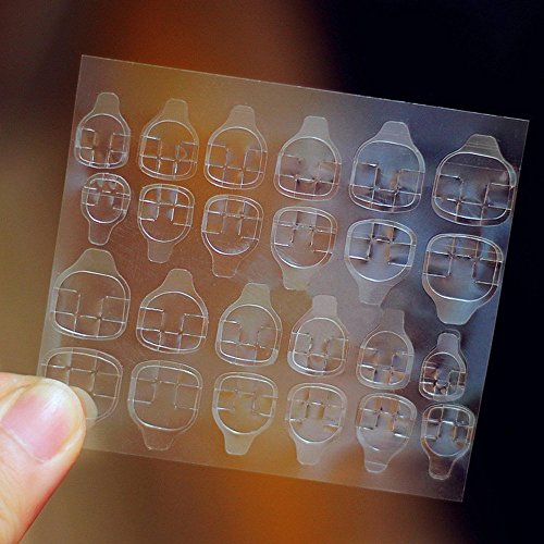 5 Sheets False Nail Tips Nail Art Transparent Double Sided Adhesive