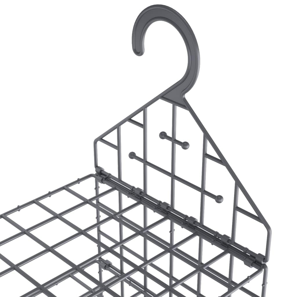 Almacenamiento colgante para armarios con 7 compartimentos, gris, material PP y PE, 31 x 31 x 113 cm, organizador de armario para barra de ropa, ahorra espacio, estable, ideal para