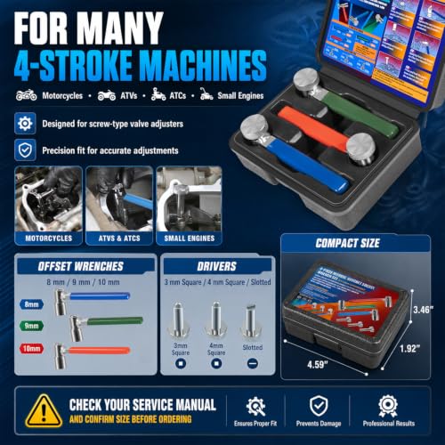 Image of 2218 Valve Tappet Adjusting Tool Set with Storage Case for Motorcycles