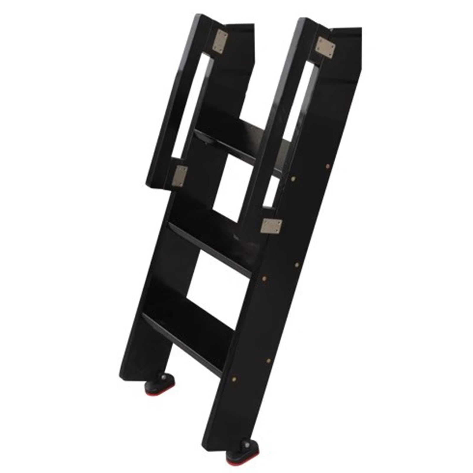 Wqpmnyg Black Bunk Ladder With Handrail And Wide Tread For Safe Climbing In Dorm, Rv, Campervan, And Travel Trailer Beds