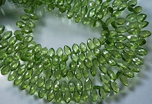Peridot naturel en perles marquises pour la création de bijoux artisanaux de qualité
