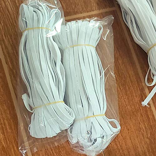 1/4 inch Elastic for Sewing 25 Yards, Elastic Bands for Sewing 6mm, Roll White Braided Elastic 1/4 inch for Art