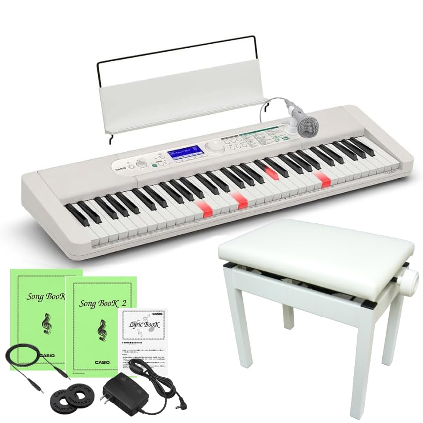 Amazon | キーボード LK-530【高さ調整できるピアノ椅子(白)付】楽器 