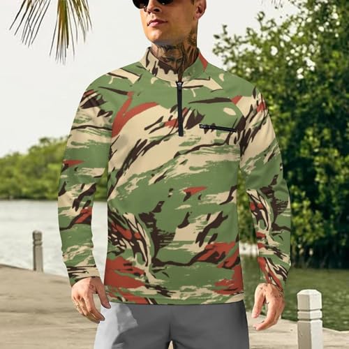 Rhodesian Camouflage Men's Sun Protection Shirts UV SPF UPF 50+ Long Sleeve Rash Guard Lightweight2