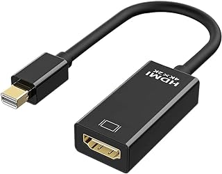 4K Mini DisplayPort to HDMI Adapter, ALINKER Mini DP to HDMI Converter (Thunderbolt Compatible) for MacBook Mac Mini iMac Microsoft Surface Pro 3/4 ThinkPad, Black